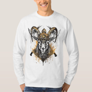 Viking Battle Goat Grunge Style T-Shirt