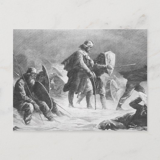 Viking Battle von Knud Bergslien Postkarte (Vorderseite)