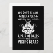 Viking Bearded Warrior Valhalla Ax Norse Mytholog Einladung (Vorne/Hinten)