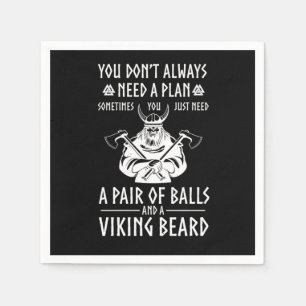 Viking Bearded Warrior Valhalla Ax Norse Mytholog Serviette