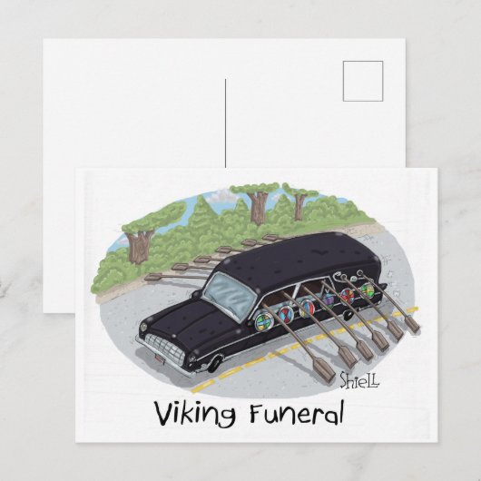 Viking Beerdigung. Postkarte (Vorne/Hinten)