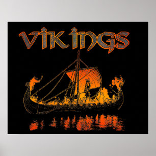 Viking-Begräbnis-Plakat Poster