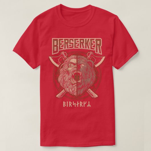 Viking Berserker Norse Pagan Bären Krieger T-Shirt (Design vorne)
