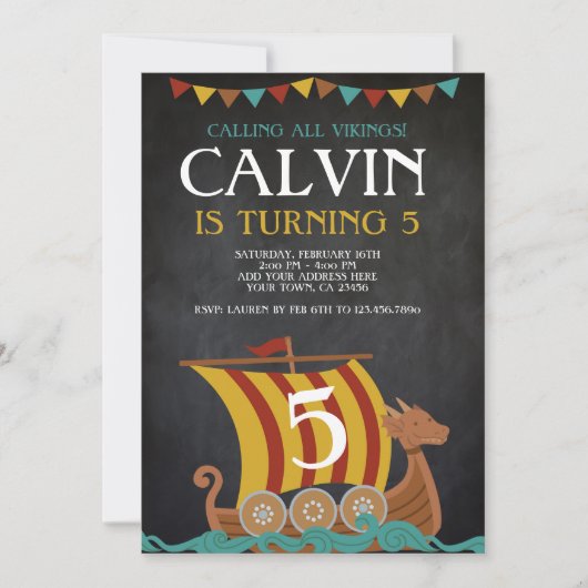 Viking Birthday Einladung (Vorderseite)