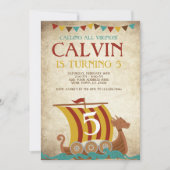 Viking Birthday Einladung (Vorderseite)