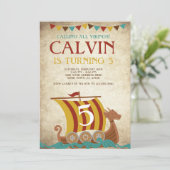 Viking Birthday Einladung (Stehend Vorderseite)