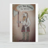 Viking Birthday Feiertagskarte (Stehend Vorderseite)