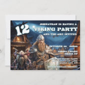 Viking Birthday Invitation Boys Warrior & Demons Einladung (Vorderseite)