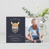 Viking Birthday Party | Fun Beard auf Foto (Stehend Vorderseite)