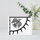 Viking Black Raven Banner Postkarte (Stehend Vorderseite)