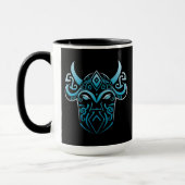 Viking, blaues Symbol, digitale Grafik Tasse (Links)