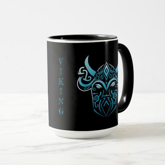 Viking, blaues Symbol, digitale Grafik Tasse (VorderseiteRechts)