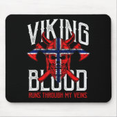 Viking Blood Skull Norwegian Flag Pride Norway  Mousepad (Vorne)
