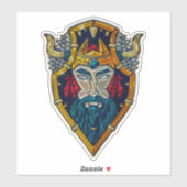 Viking Blue Bard Metallic look Aufkleber (Blatt)