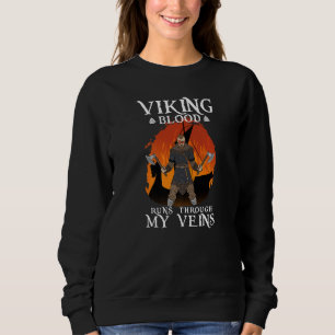 Viking Blut fließt durch meine Venen in Valhalla V Sweatshirt