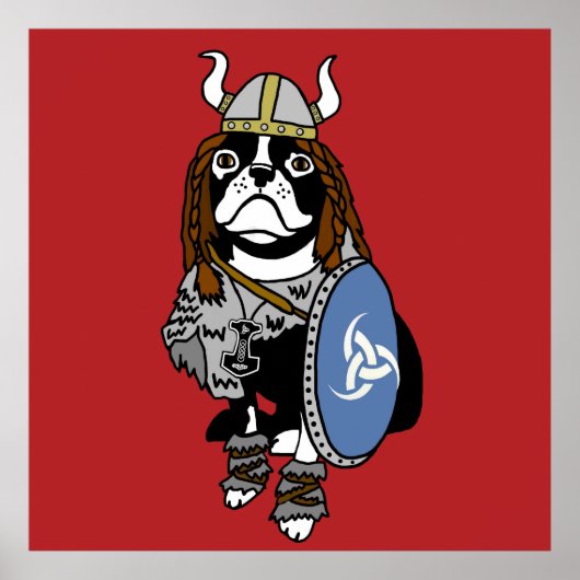 Viking Boston Terrier Poster (Vorne)