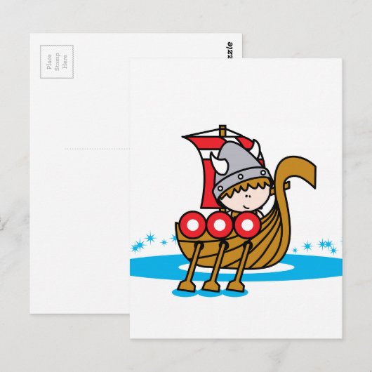 Viking Boy Postkarte (Vorne/Hinten)