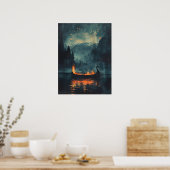 Viking Burial Ship Norse Samhain Halloween Poster (Küche)