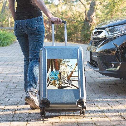 Viking Cat Blue Dragon Aufkleber (Koffer Insitu)