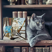 Viking Cat Blue Dragon Fliese