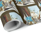 Viking Cat Blue Dragon Geschenkpapier (Rolleneckpunkt)