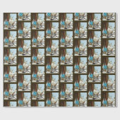 Viking Cat Blue Dragon Geschenkpapier (Flach)