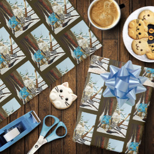 Viking Cat Blue Dragon Geschenkpapier