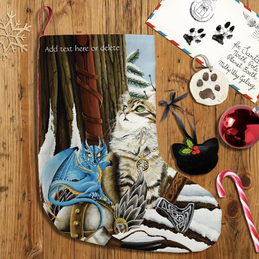 Viking Cat Blue Dragon Kleiner Weihnachtsstrumpf