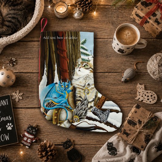 Viking Cat Blue Dragon Kleiner Weihnachtsstrumpf