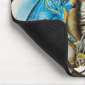 Viking Cat Blue Dragon Mousepad (Ecke)