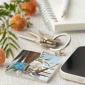 Viking Cat Blue Dragon Schlüsselanhänger (Vorderseite rechts)