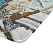 Viking Cat Blue Dragon Schneidebrett (Ecke)