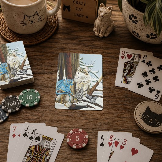Viking Cat Blue Dragon Spielkarten