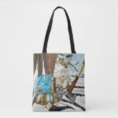 Viking Cat Blue Dragon Tasche (Vorderseite)