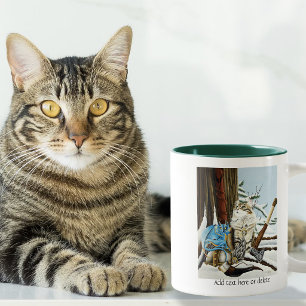 Viking Cat Blue Dragon Zweifarbige Tasse