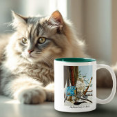 Viking Cat Blue Dragon Zweifarbige Tasse