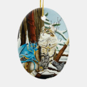 Viking Cat und Blue Dragon Keramik Ornament (Hinten)