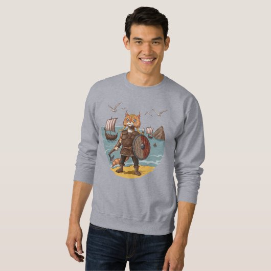 Viking Cat Warrior Sweatshirt (Vorne ganz)