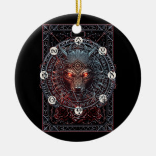 Viking Celtic Fenrir Wolf Brand Norse Mythology Wo Keramik Ornament