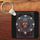 Viking Celtic Fenrir Wolf Brand Norse Mythology Wo Schlüsselanhänger (Vorderseite)