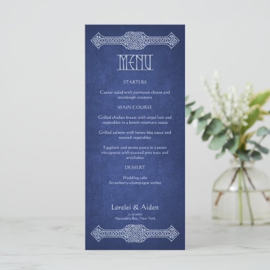 Viking Celtic Gamer Wedding Menu (Stehend Vorderseite)