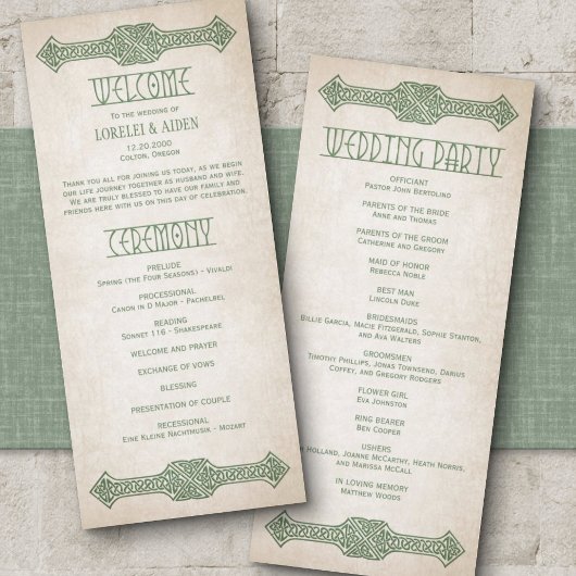 Viking Celtic Gamer Wedding Program