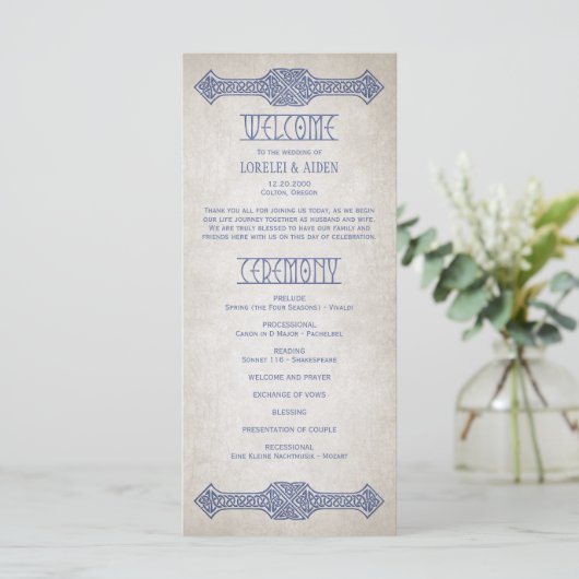 Viking Celtic Gamer Wedding Program (Stehend Vorderseite)
