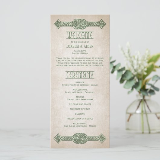 Viking Celtic Gamer Wedding Program (Stehend Vorderseite)