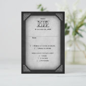 Viking Celtic Gamer Wedding RSVP Karte (Stehend Vorderseite)