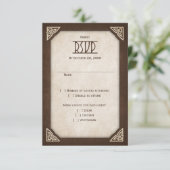 Viking Celtic Gamer Wedding RSVP Karte (Stehend Vorderseite)
