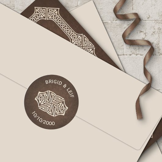 Viking Celtic Gamer Wedding Runder Aufkleber