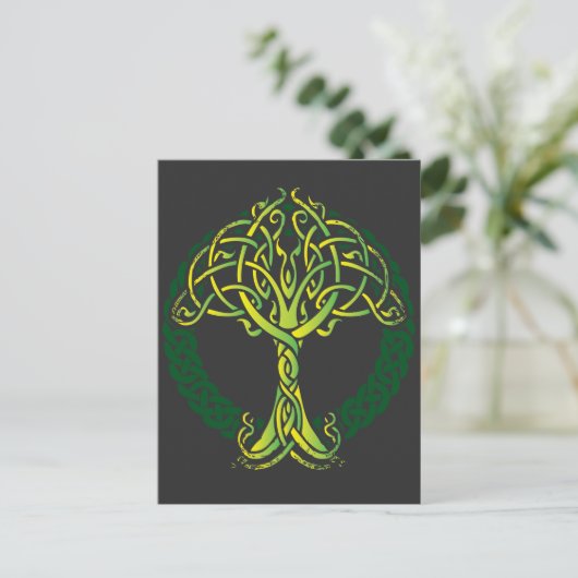 Viking Celtic Knüpfarbeit Tree of Life Postkarte (Stehend Vorderseite)