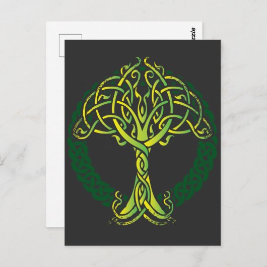 Viking Celtic Knüpfarbeit Tree of Life Postkarte (Vorne/Hinten)