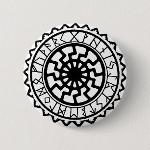 Viking Celtic Sun Rune Calendar Button